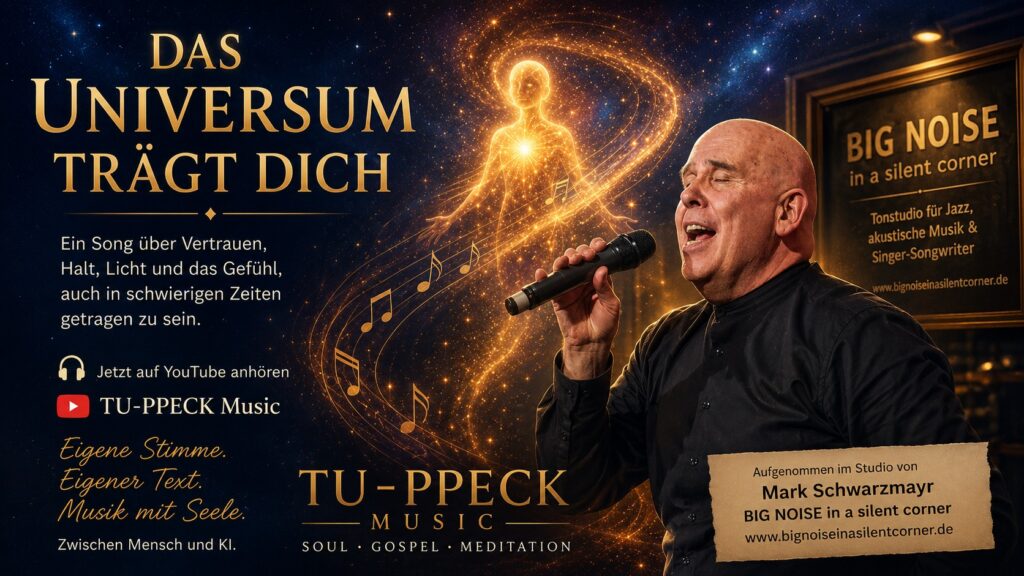 Das Universum trägt Dich – TU-PPECK Music, KI-Song mit eigener Stimme im Tonstudio